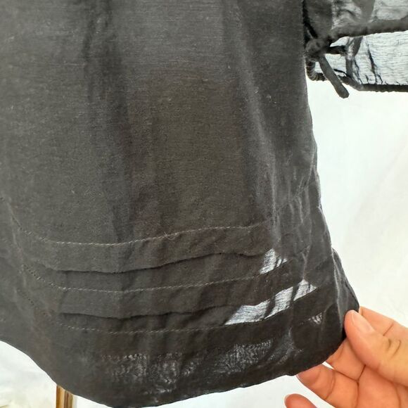 Rebecca Taylor Silk Blend Top Black - Picture 9 of 12